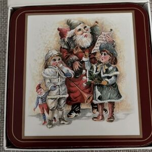 Pimpernel Father Christmas Coasters Set 6 England